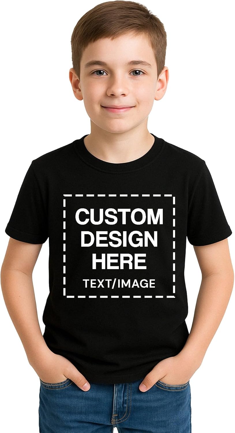 A Custom Personalized Cotton T Shirts for Boy Girl Children Customized DTF Print Custom Shirt Tshirt Upload Your Design