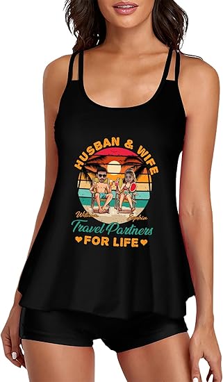 A Custom One Piece Bathing Suits with Face Personalized Swimsuits with Picture of Men Photo for Women
