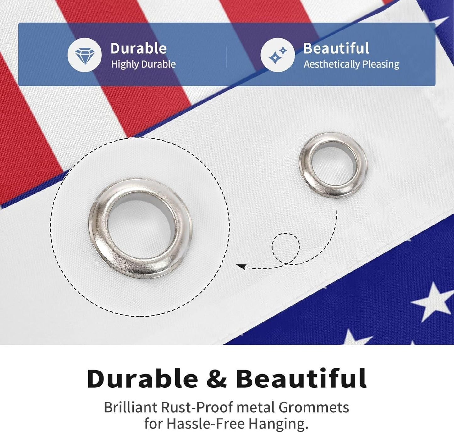 American Flag for Dorm Room- Personalized 3X5 Ft Flag With Your Photo, Logo, Words or Text, Personalized Size