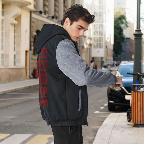 Custom Hoodies for Men Personalized Jacket Design Your Own made Sweatshirt Fleece Full Zip Winter Baseball Coat