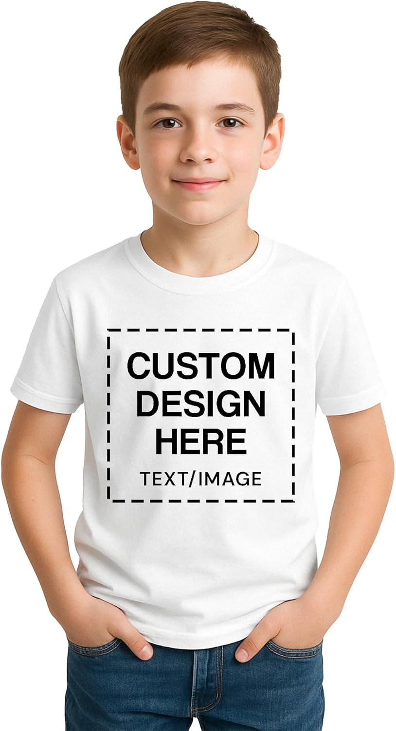 A Custom Personalized Cotton T Shirts for Boy Girl Children Customized DTF Print Custom Shirt Tshirt Upload Your Design