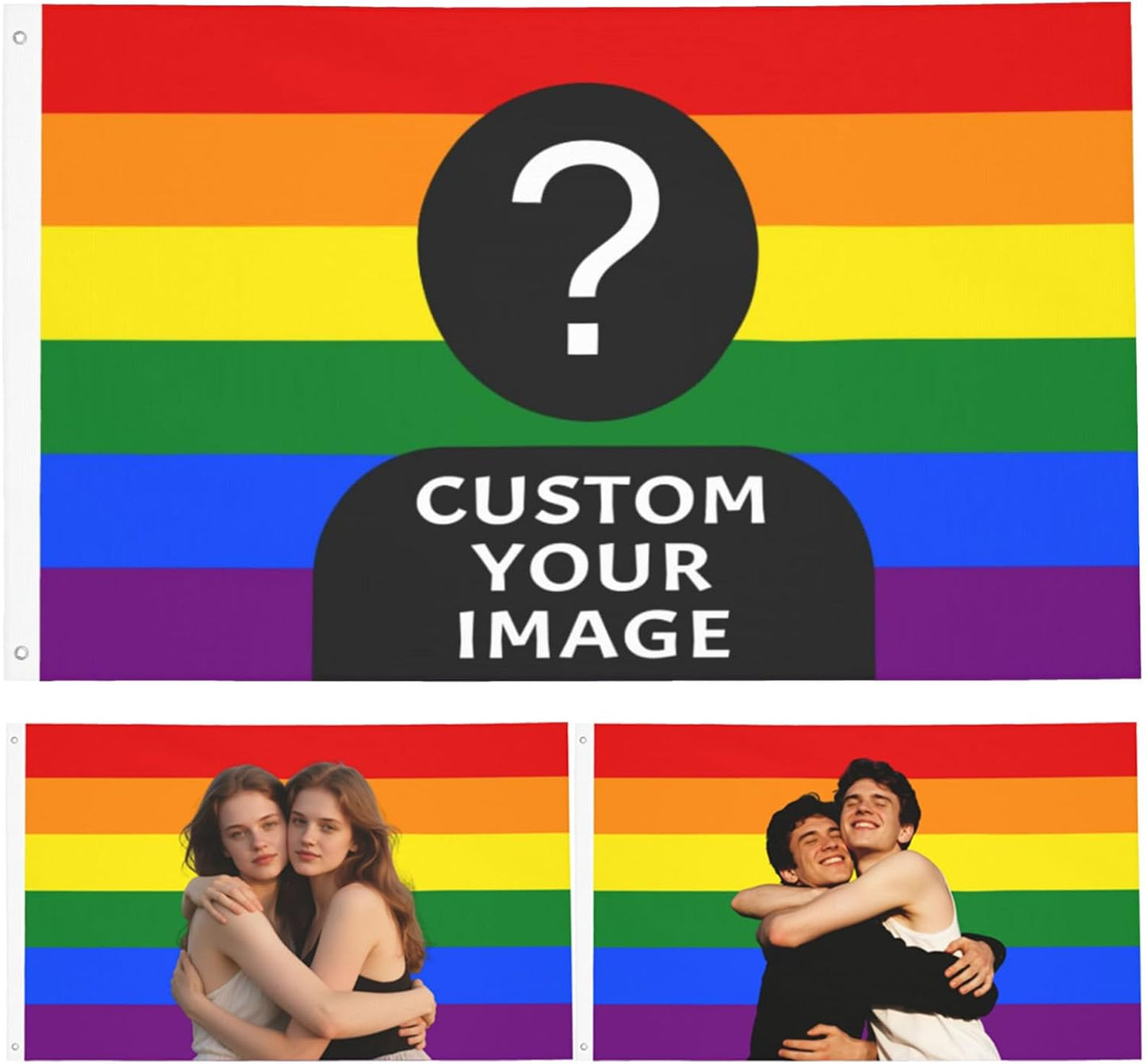 American Flag for Dorm Room- Personalized 3X5 Ft Flag With Your Photo, Logo, Words or Text, Personalized Size