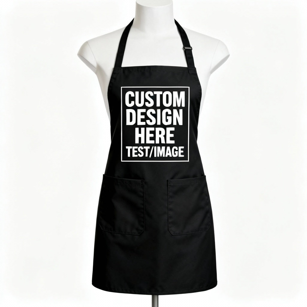 Personalized Custom Aprons For Women Men With Pockets Text Logo Picture Cooking Kitchen