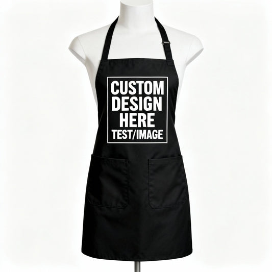 Personalized Custom Aprons For Women Men With Pockets Text Logo Picture Cooking Kitchen