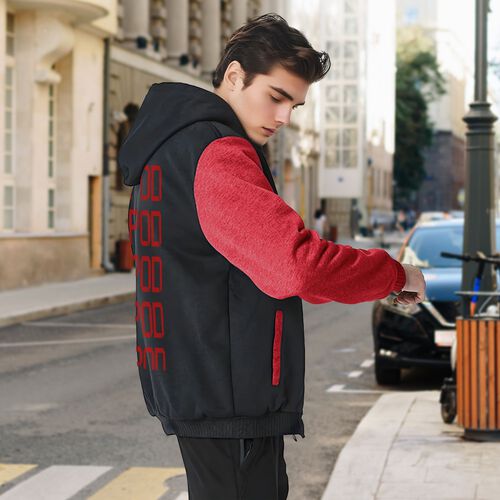 Custom Hoodies for Men Personalized Jacket Design Your Own made Sweatshirt Fleece Full Zip Winter Baseball Coat