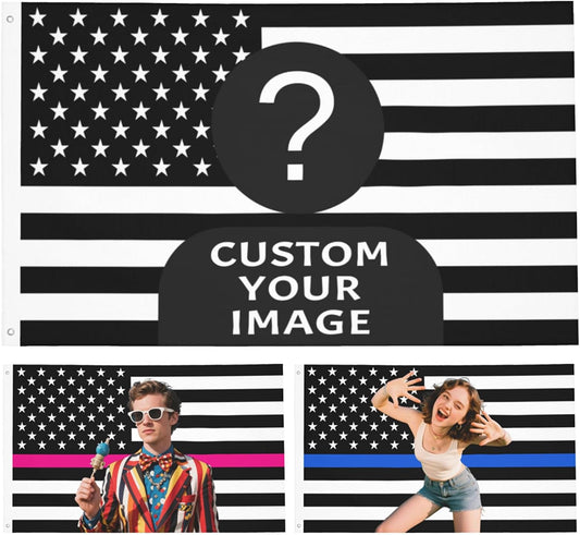 American Flag for Dorm Room- Personalized 3X5 Ft Flag With Your Photo, Logo, Words or Text, Personalized Size