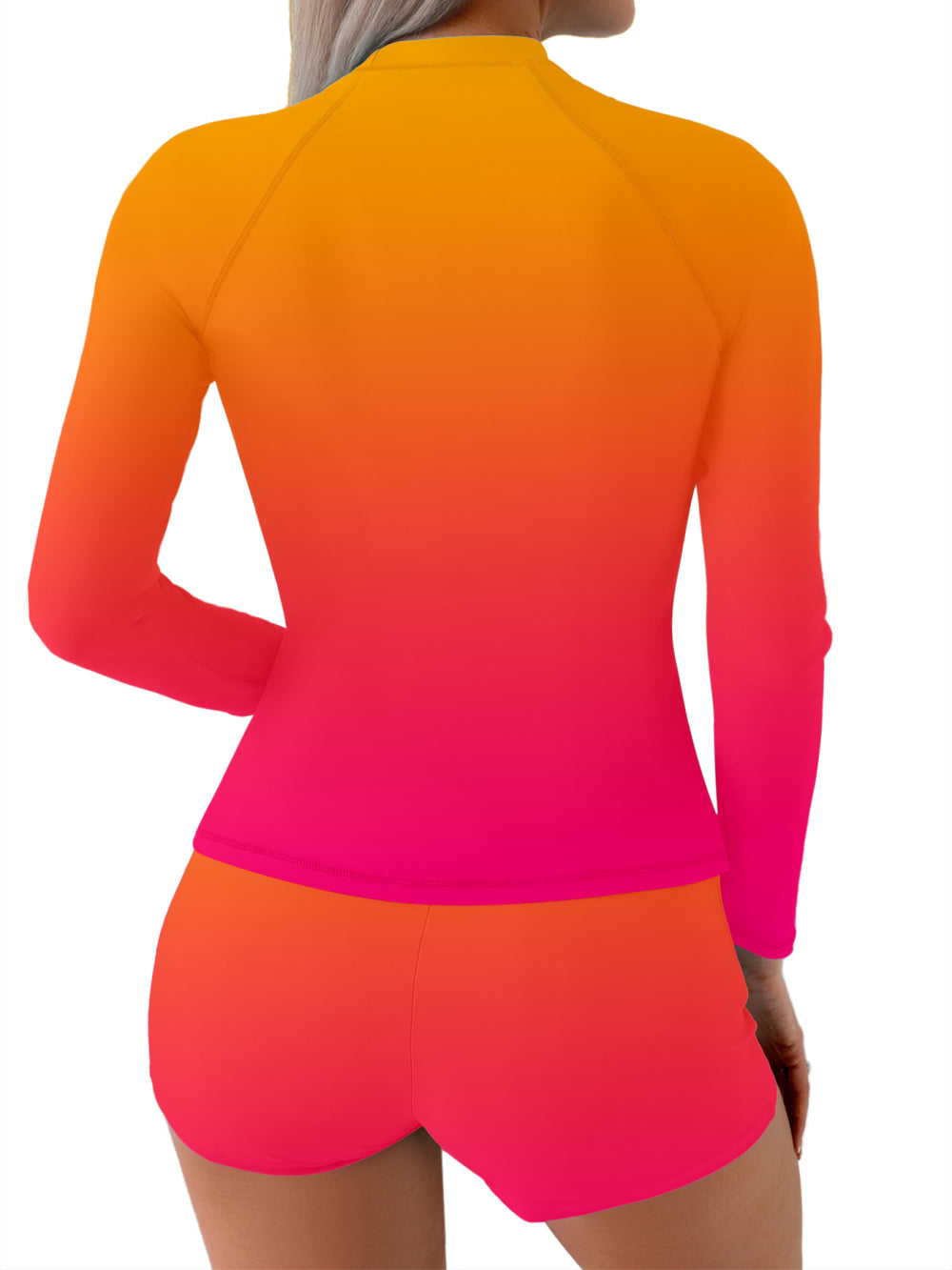 Sea Turtles Hawaiian Diving Souvenir Women'S High Elasticity Tummy Control Long Sleeve Two-Piece Swimsuit, Protection Swimwear for Beach Vacation Pool Parties