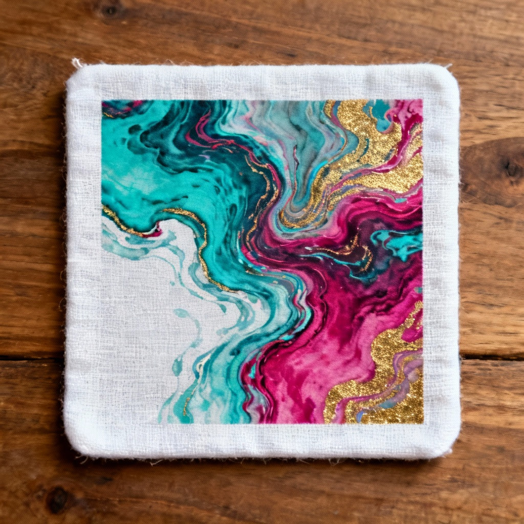 Trendy Fabric POD Coasters – Stylish Desk Decor & Protection