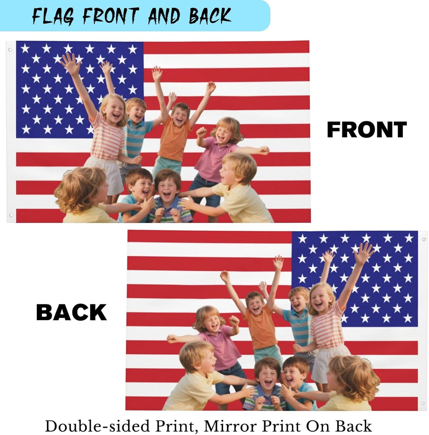 American Flag for Dorm Room- Personalized 3X5 Ft Flag With Your Photo, Logo, Words or Text, Personalized Size