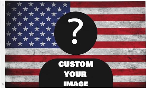 American Flag for Dorm Room- Personalized 3X5 Ft Flag With Your Photo, Logo, Words or Text, Personalized Size