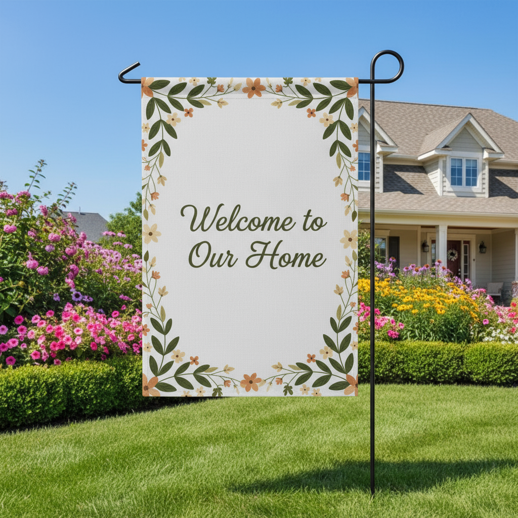 Spring Garden Flag Double Sided Welcome Banner Yard Flag Spring Summer Burlap Flower Decor Truck Seasonal Outdoor Flag Farmhouse Spring Decor 28x40 Inch