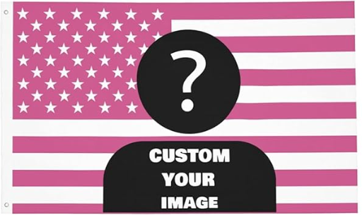 American Flag for Dorm Room- Personalized 3X5 Ft Flag With Your Photo, Logo, Words or Text, Personalized Size