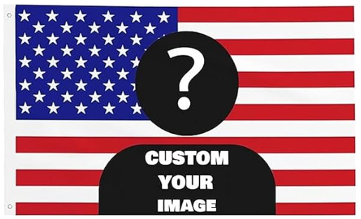 American Flag for Dorm Room- Personalized 3X5 Ft Flag With Your Photo, Logo, Words or Text, Personalized Size
